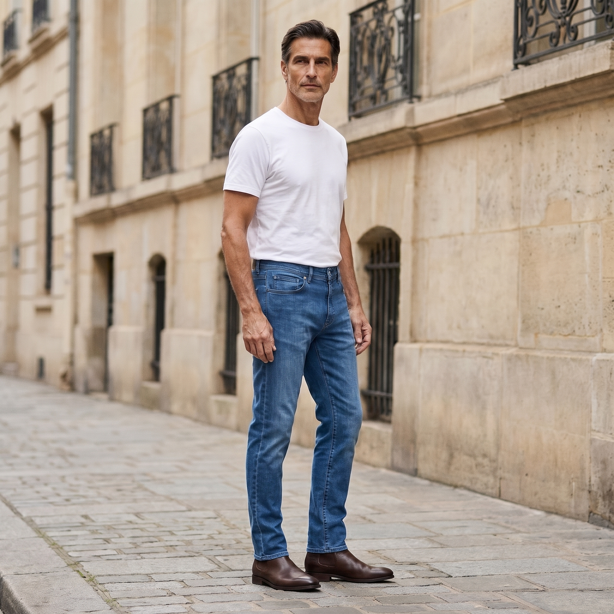 Men wearing Azul medio Straight Staple Jeans