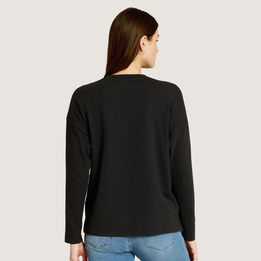 Cotton Jersey Oversized Long Sleeve Tee  Crew tees
