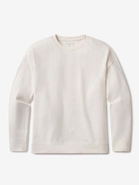 Cotton Jersey Oversized Long Sleeve Tee Blanco vintage Crew tees