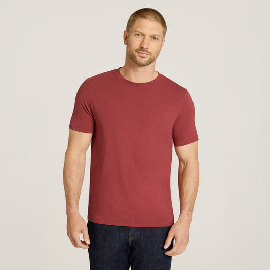 Luxe Stretch Tee Brick Red luxe tees