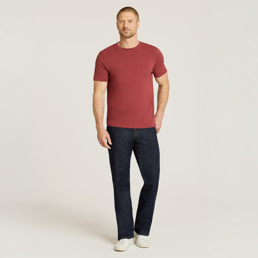 Luxe Stretch Tee Brick Red luxe tees