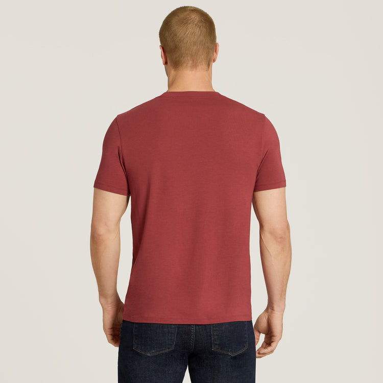 Men wearing Brick Red Luxe Stretch Tee