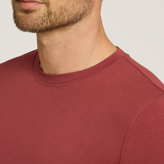 Luxe Stretch Tee Brick Red luxe tees