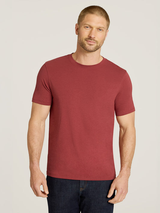 Luxe Stretch Tee Brick Red luxe tees