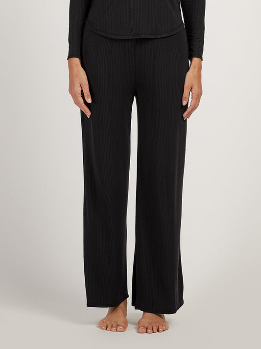 Lounge Wide Leg Pants Black Pants lounge