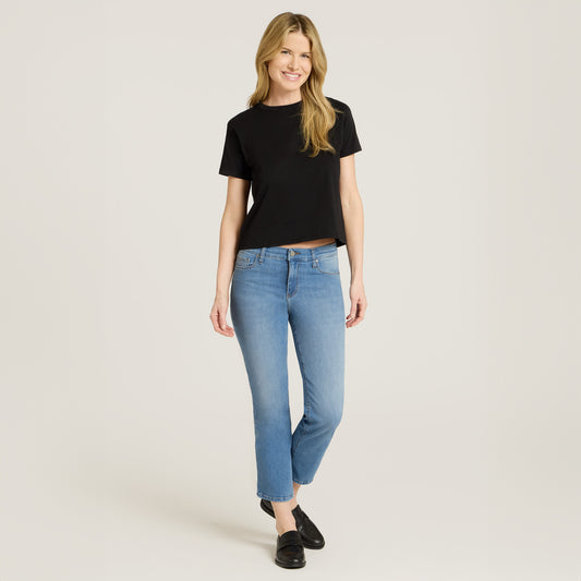 Mid Rise Slim Cropped Leg Logan Jeans Light Blue Mid-Rise jeans
