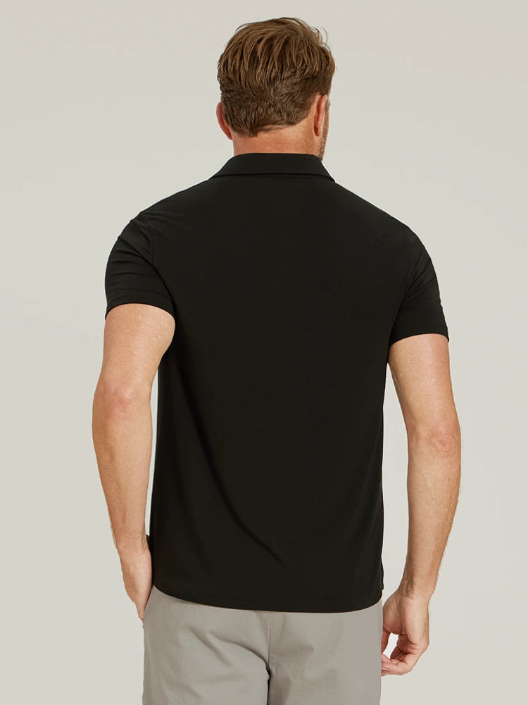 Men wearing Black Luxe Performance Polo