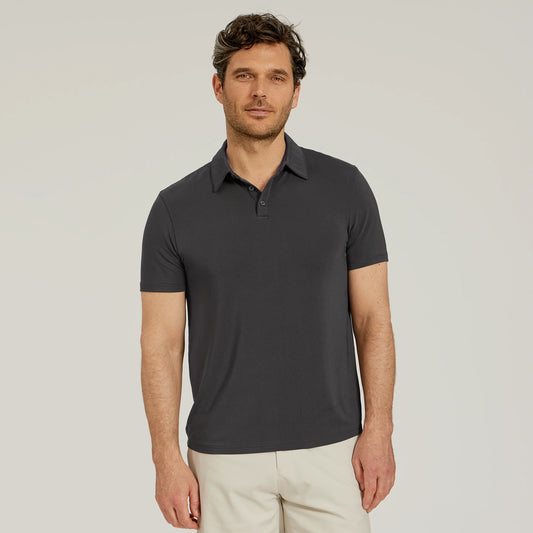 Luxe Performance Polo Dark Gray luxe-polo tees