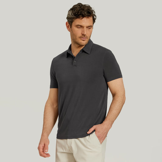 Luxe Performance Polo Dark Gray luxe-polo tees