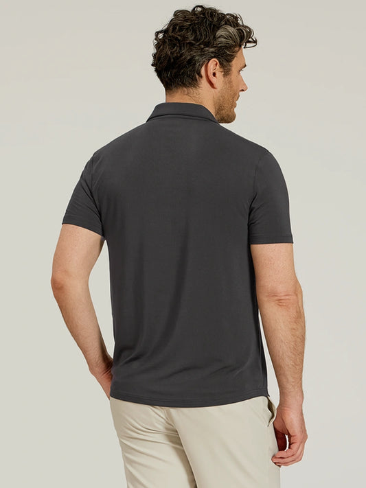 Luxe Performance Polo Dark Gray luxe-polo tees