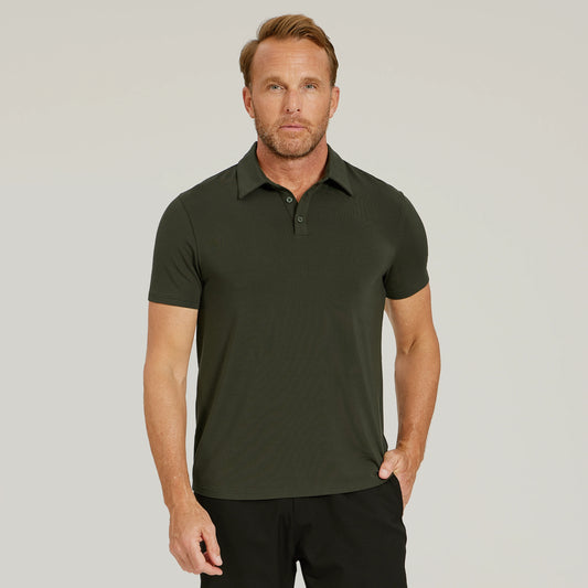 Luxe Performance Polo Forest Green luxe-polo tees