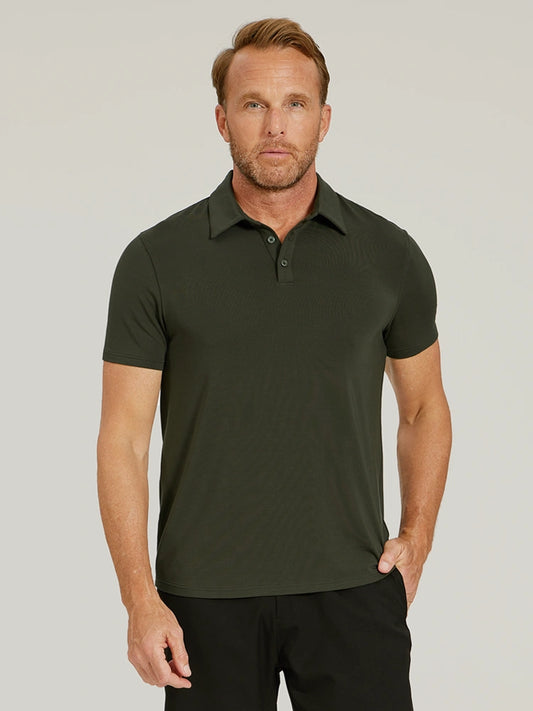 Luxe Performance Polo Forest Green luxe-polo tees