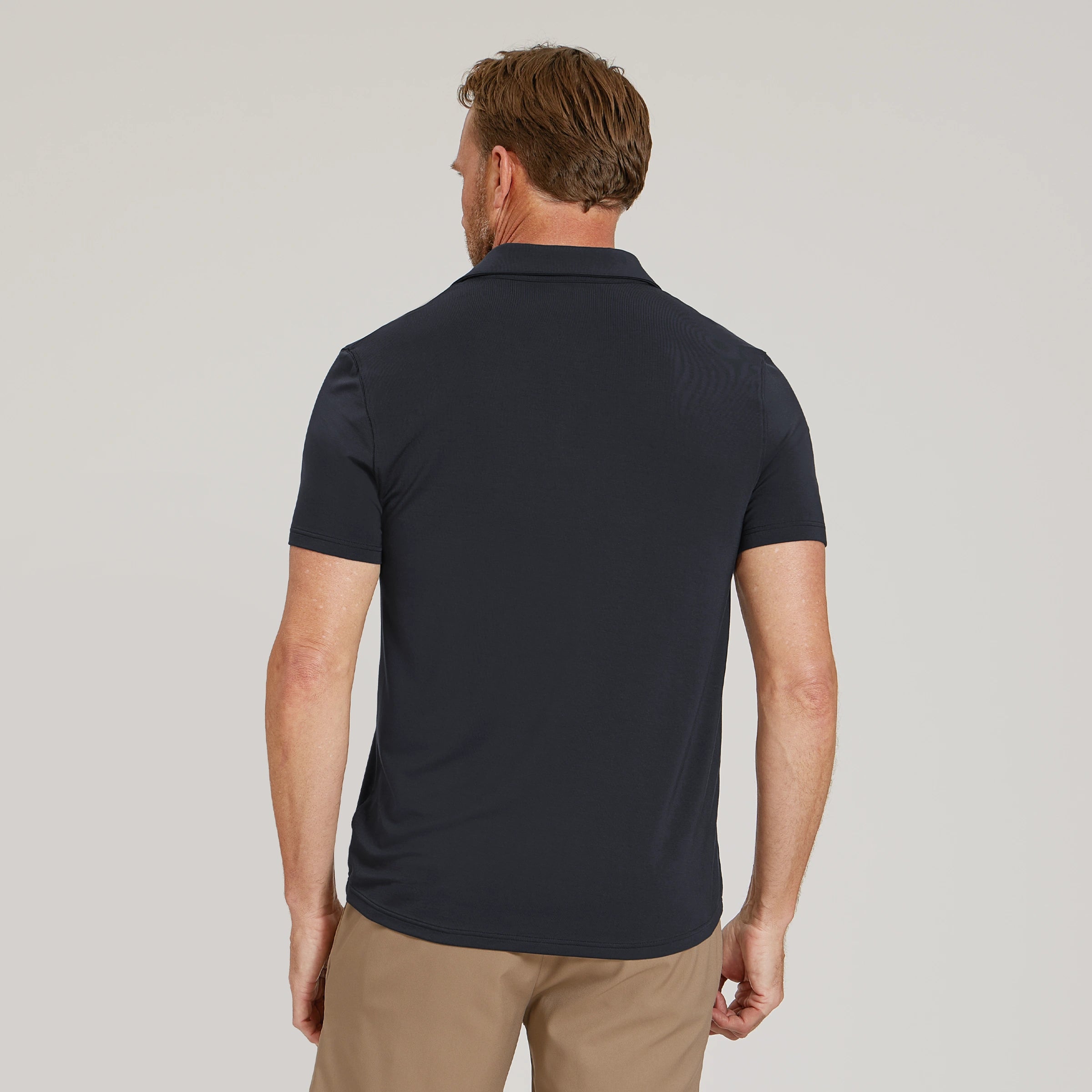 Men wearing Navy Luxe Performance Polo