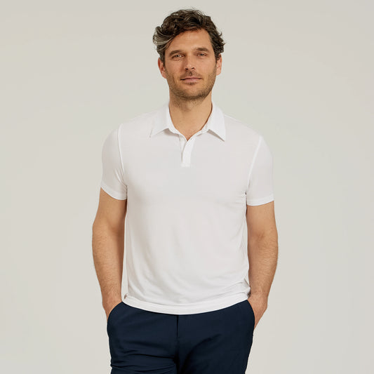 Luxe Performance Polo White luxe-polo tees