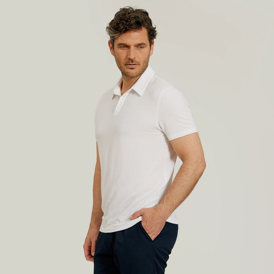 Luxe Performance Polo White luxe-polo tees