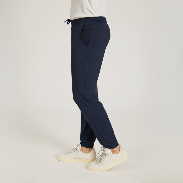 Men wearing Navy Heather Performance Stretch Jogger