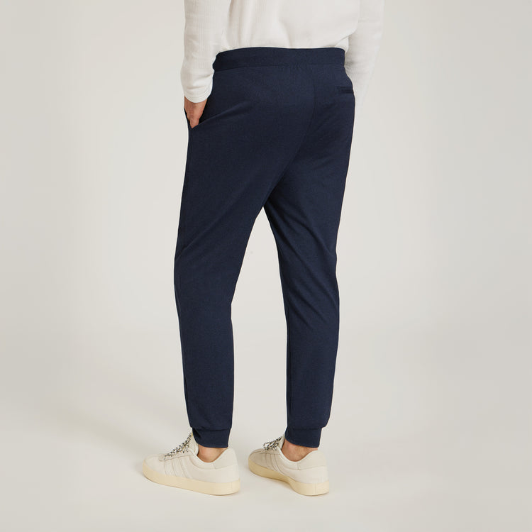 Men wearing Navy Heather Performance Stretch Jogger