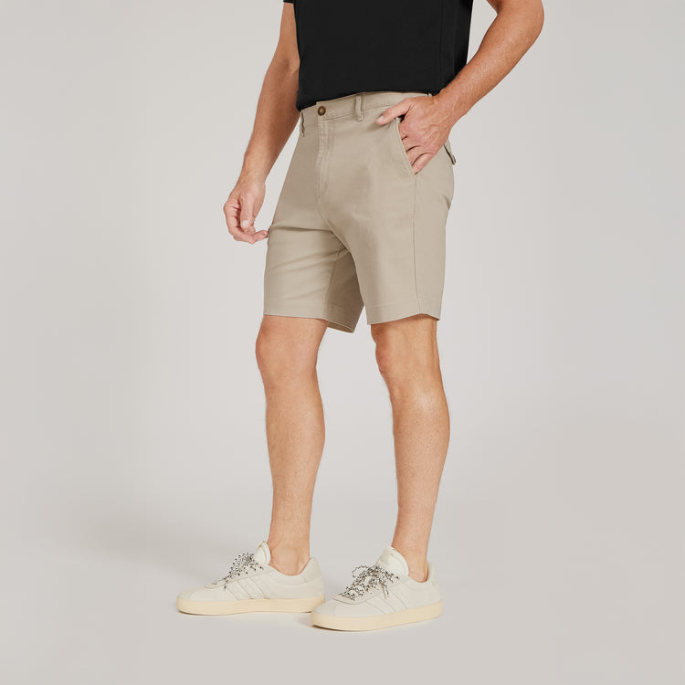 Men wearing Ecru Stretch Chino Short
