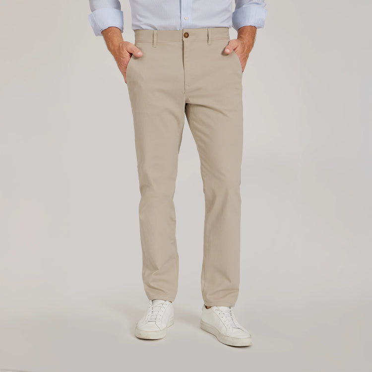 Men wearing Ecru Everyday Comfort Slim Chino Pants