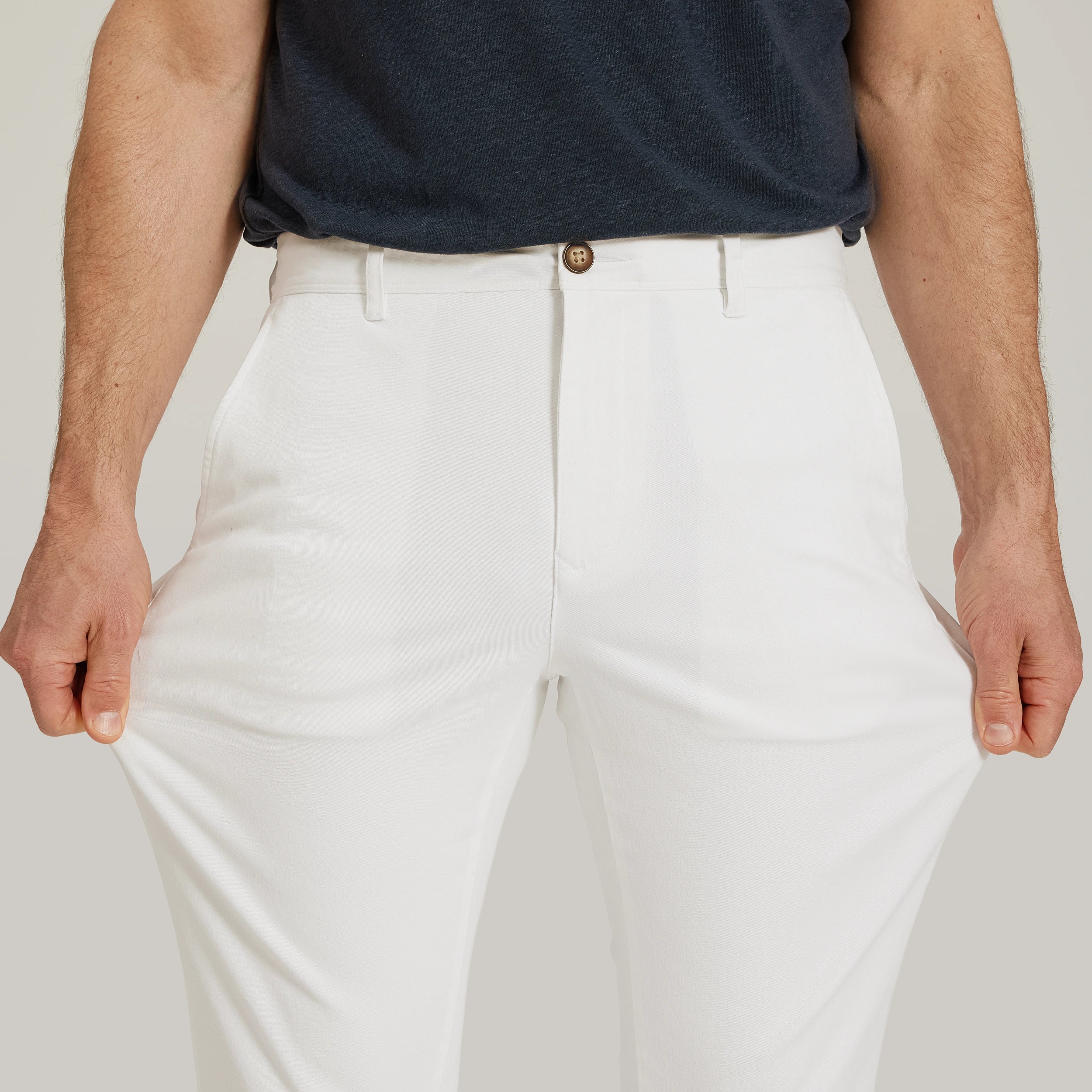 Men wearing White Everyday Comfort Slim Chino Pants