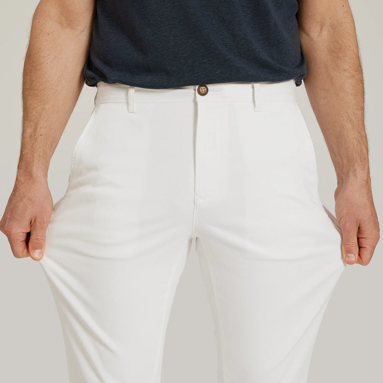 Men wearing White Everyday Comfort Slim Chino Pants