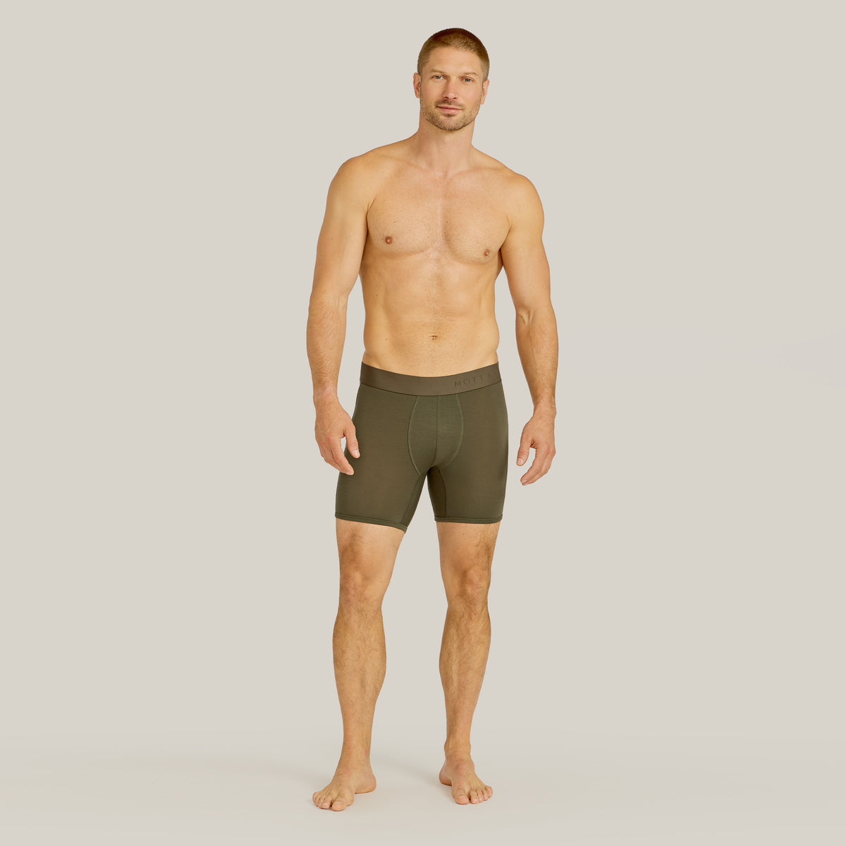 Men wearing Dark Moss Second Skin Boxer Brief