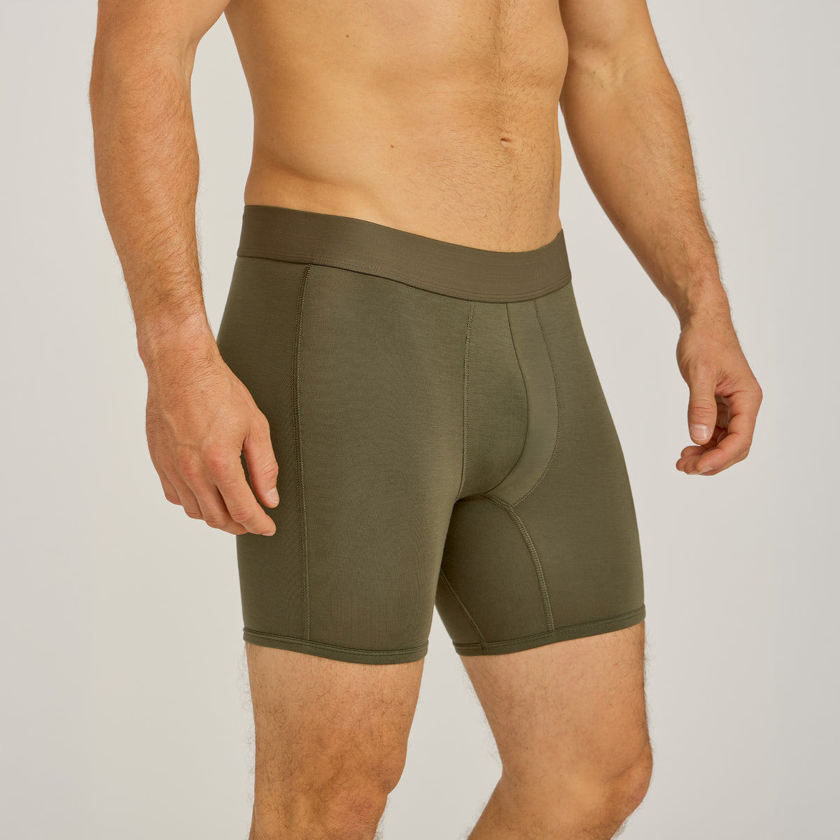 Men wearing Dark Moss Second Skin Boxer Brief