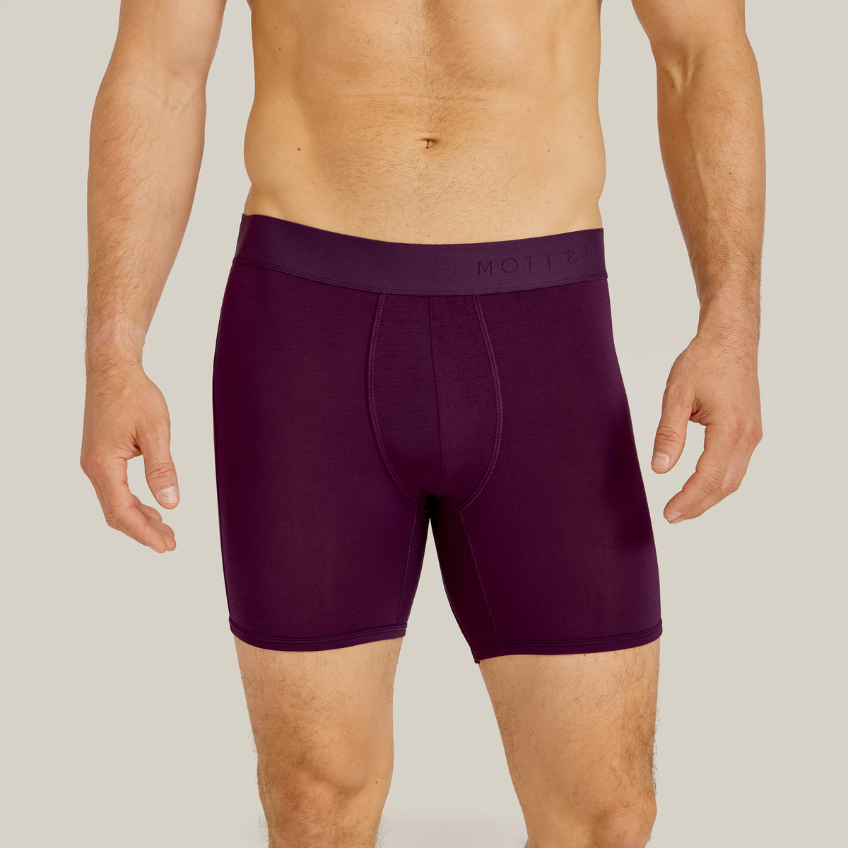 Men wearing Egg Plant Second Skin Boxer Brief