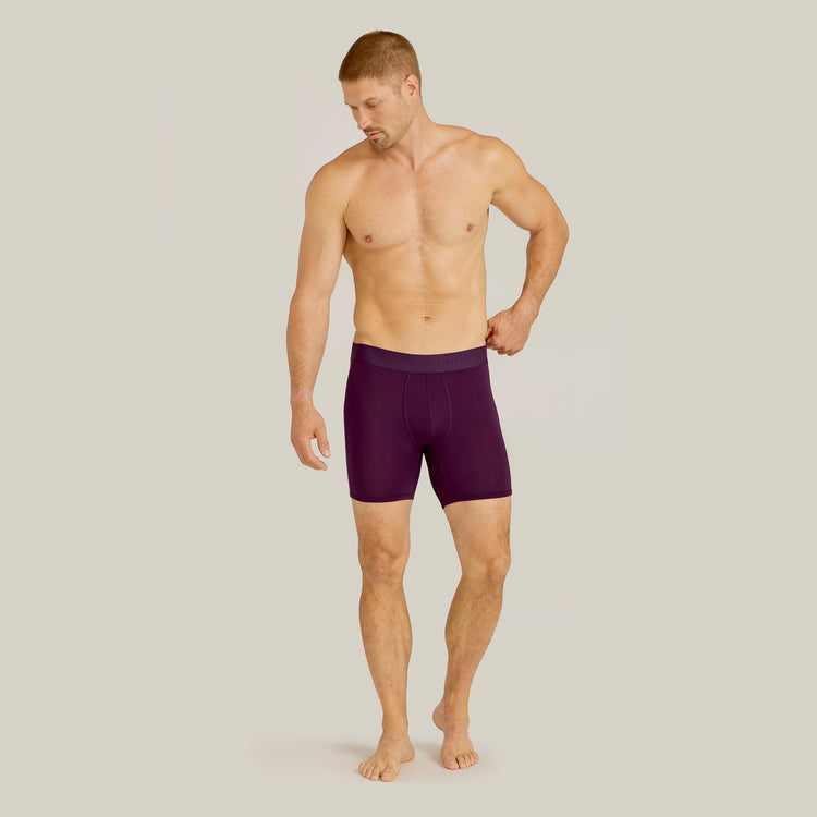 Men wearing Egg Plant Second Skin Boxer Brief