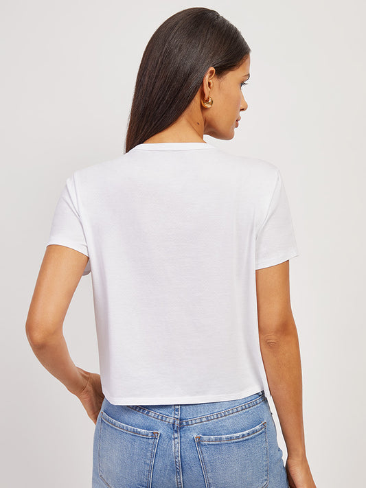 Everyday Cotton One Pocket Crew Tee White pocket tees
