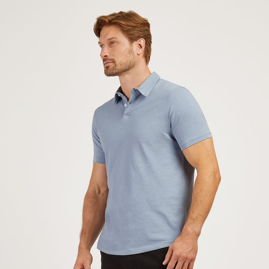 Jersey Sueded Polo California Blue jersey-polo tees