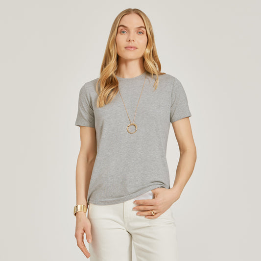 Everyday Luxe Crew Tee Heather Gray Crew tees