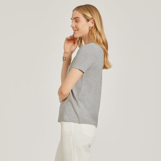 Everyday Luxe Crew Tee Heather Gray Crew tees