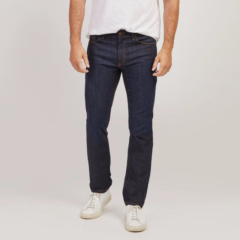 Men wearing Bleu Foncé All Blue Jeans jeans