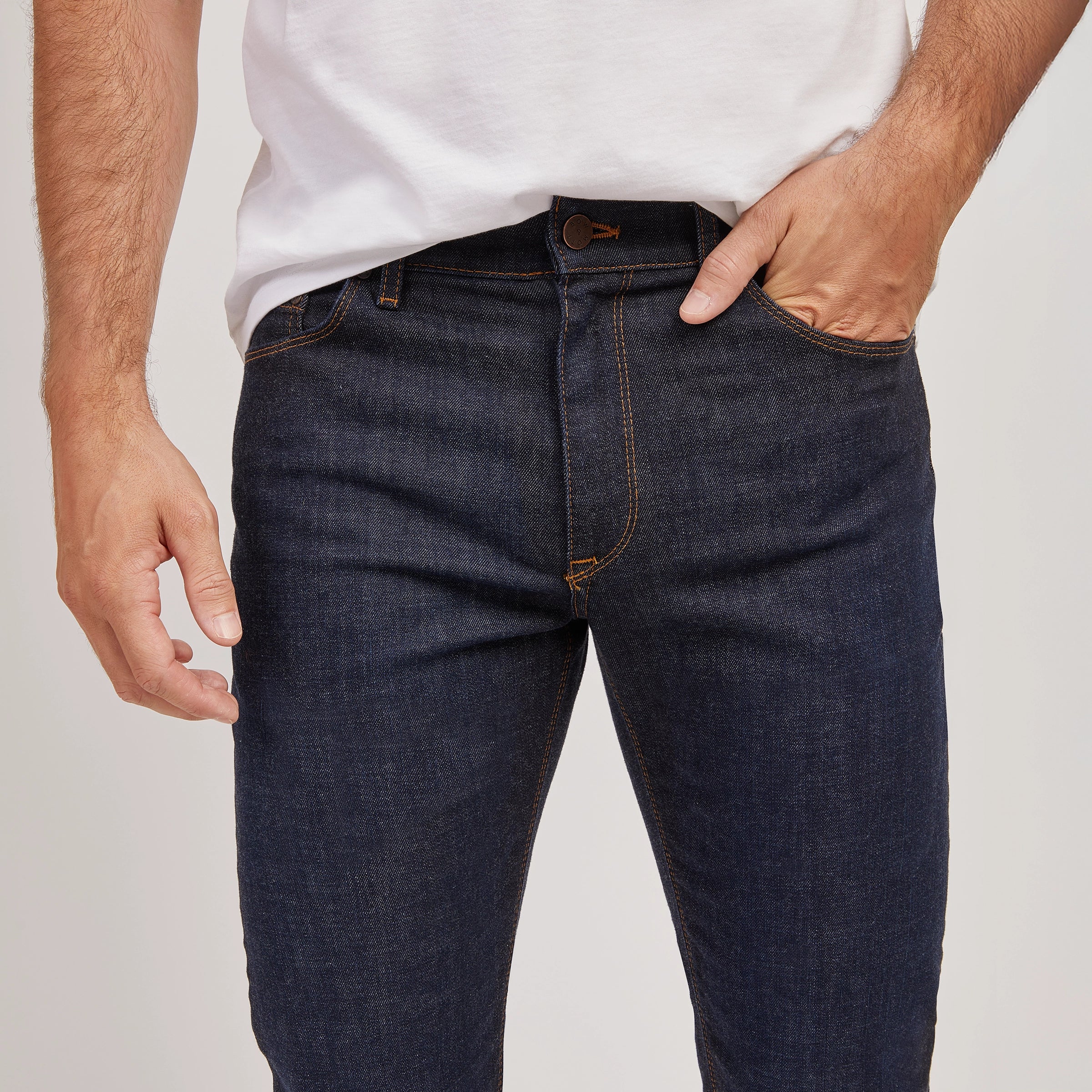 Men wearing Bleu Foncé All Blue Jeans jeans