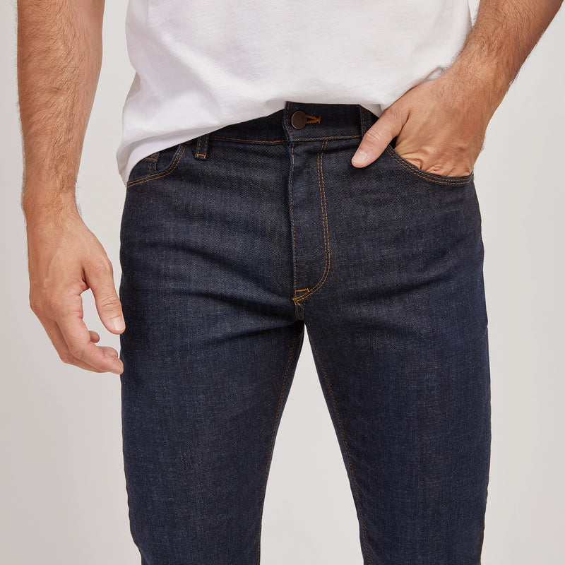 Men wearing Bleu Foncé All Blue Jeans jeans