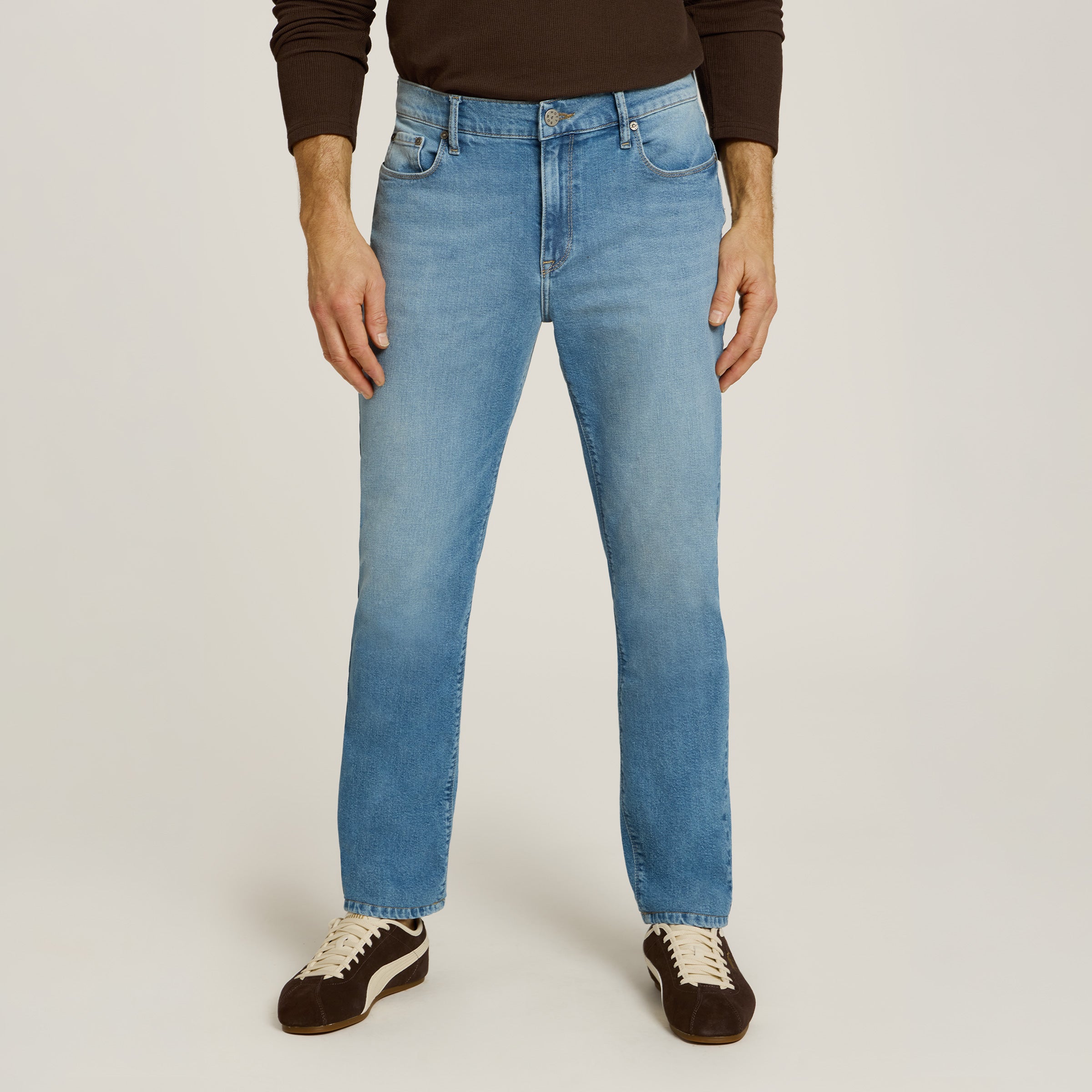 Men wearing Light Blue Slim Ridge Jeans