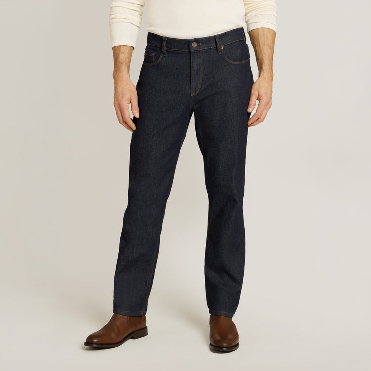 Men wearing Dark Blue Slim Ridge Jeans