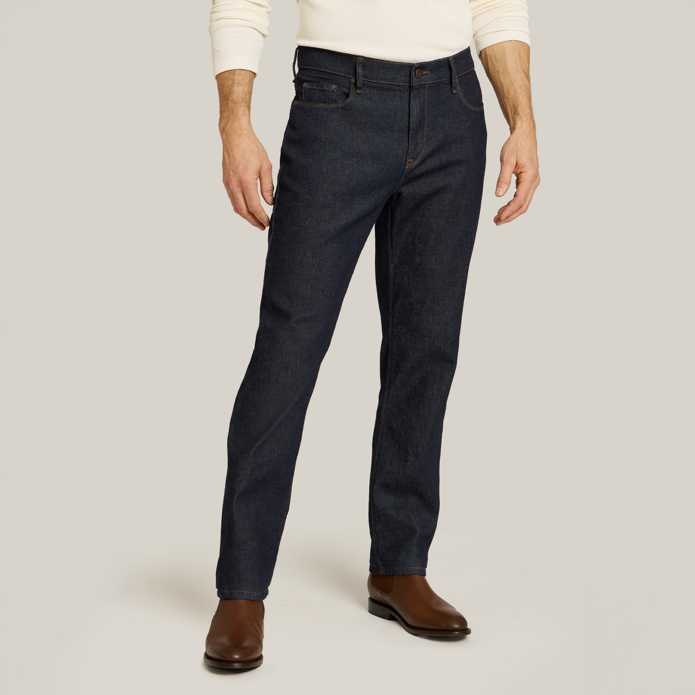 Men wearing Dark Blue Slim Ridge Jeans