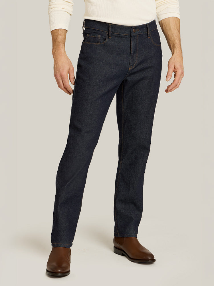 Men wearing Dark Blue Slim Ridge Jeans