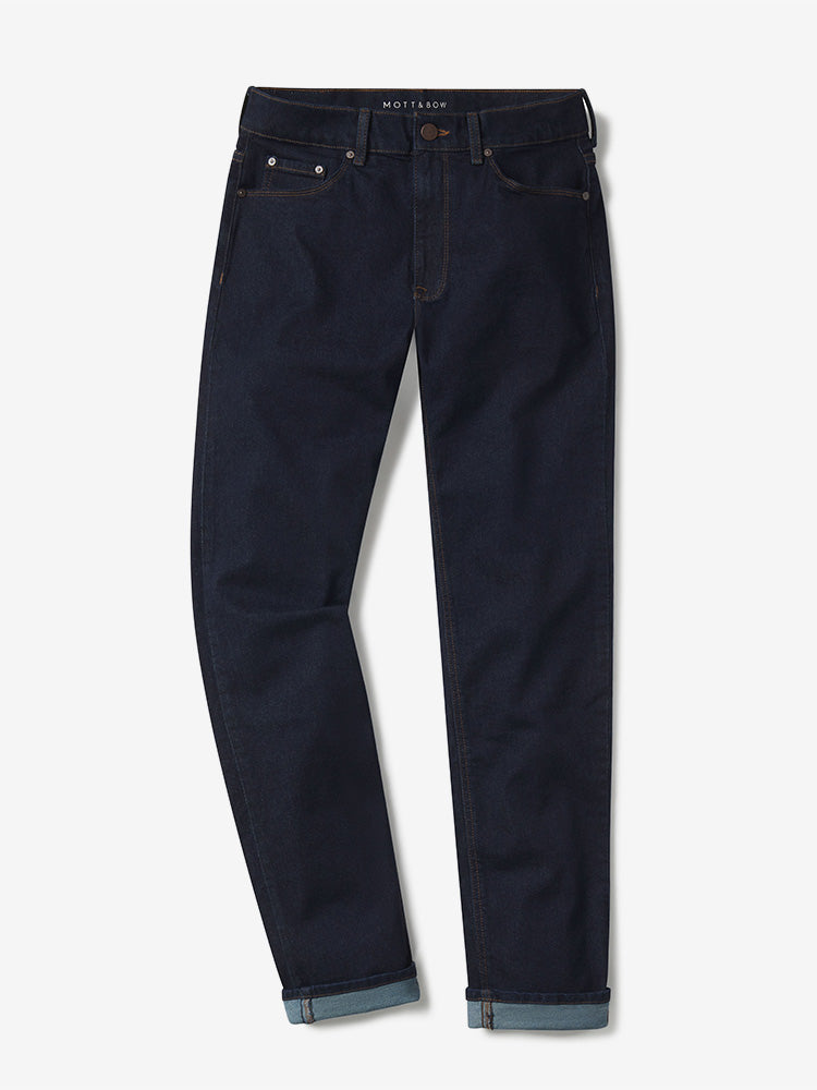 Men wearing Dark Blue Slim Ridge Jeans
