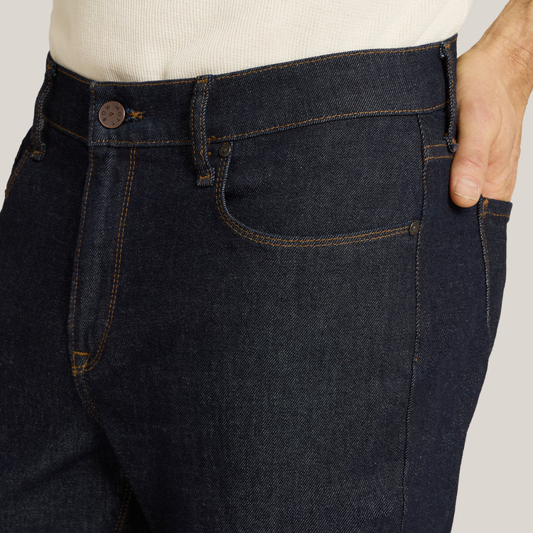 Men wearing Dark Blue Slim Ridge Jeans