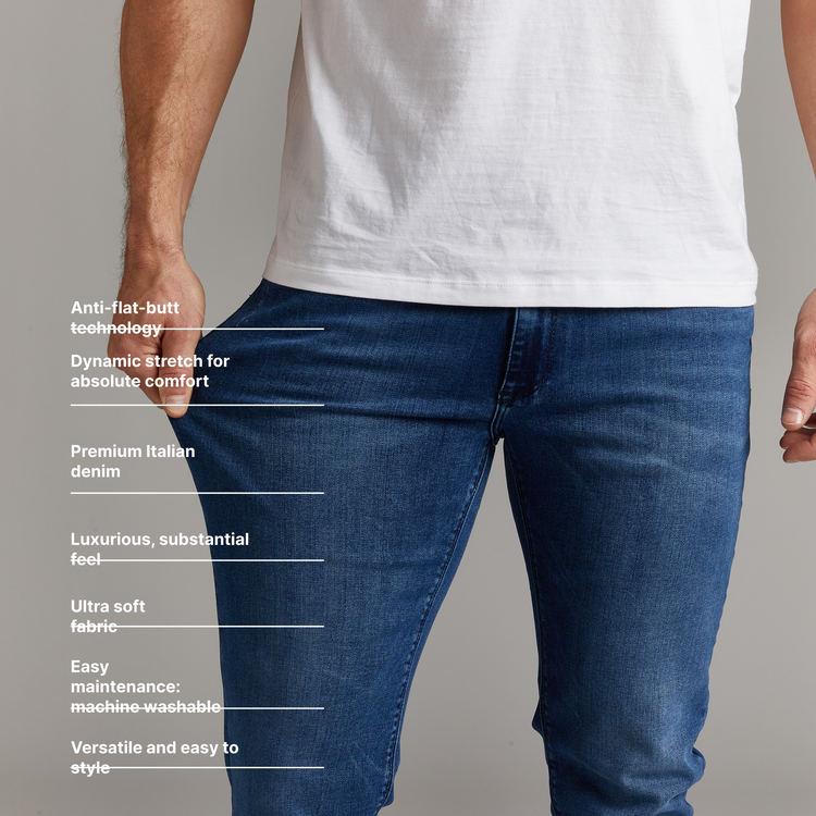 Men wearing Medium Blue Skinny Staple Jeans