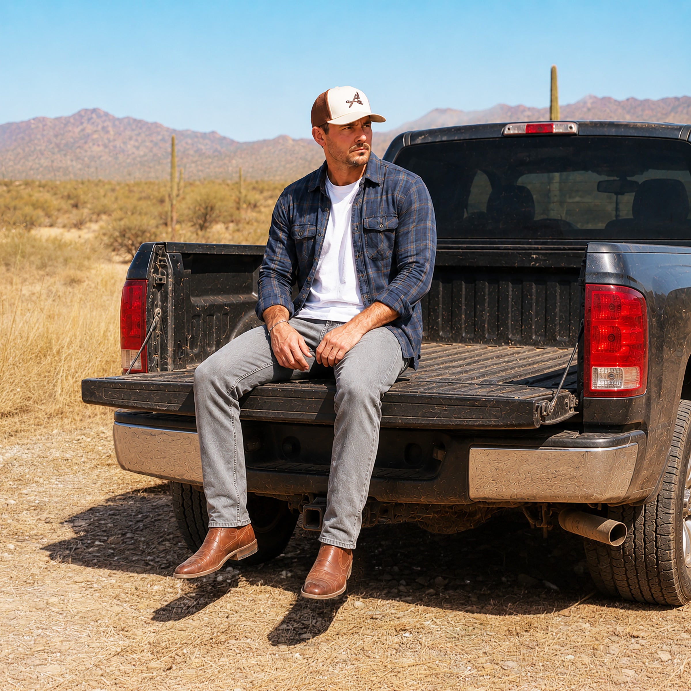 Men wearing Gris Clair Straight Stone Jeans