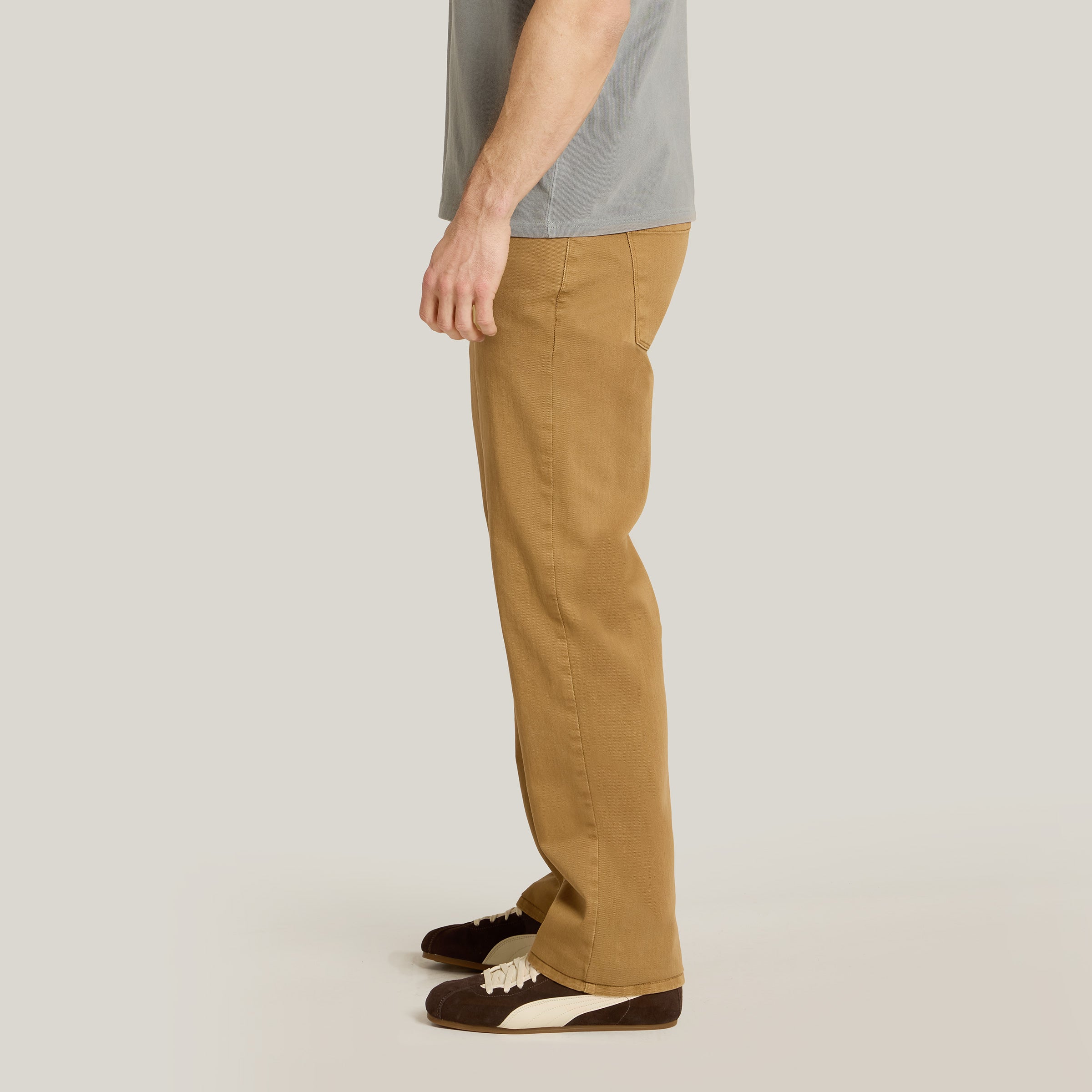 Men wearing Khaki Straight Mercer Jeans