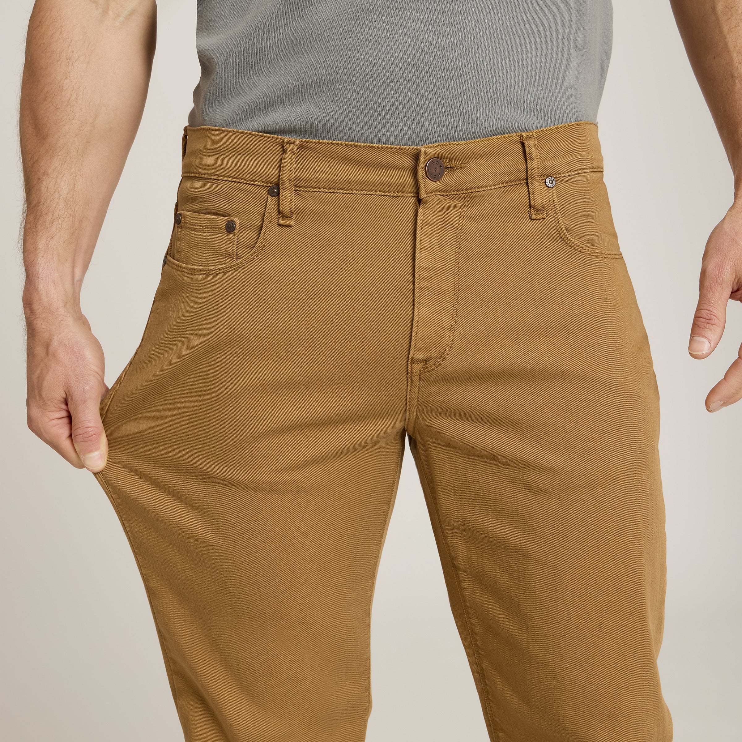 Men wearing Khaki Straight Mercer Jeans