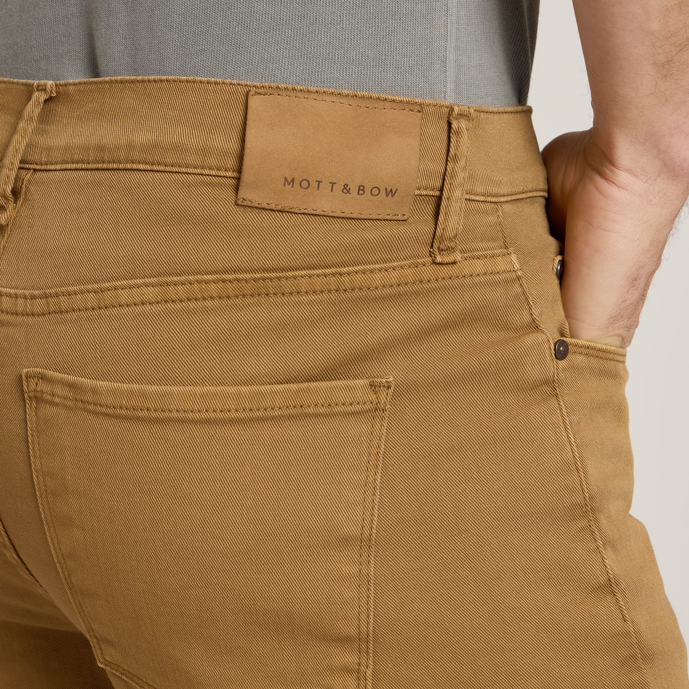 Men wearing Khaki Straight Mercer Jeans