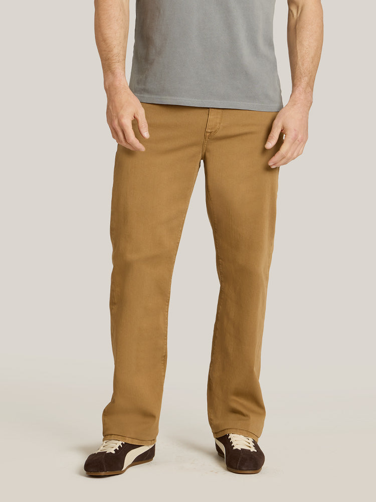 Men wearing Khaki Straight Mercer Jeans