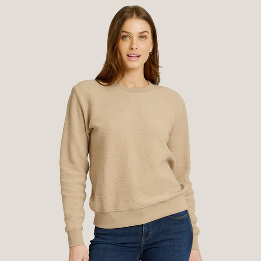 Crew Neck Fleece Sweatshirt Caramel Crew sweats