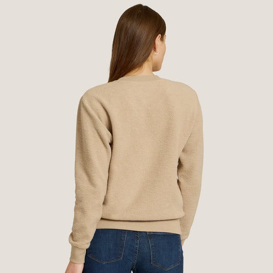 Crew Neck Fleece Sweatshirt Caramel Crew sweats